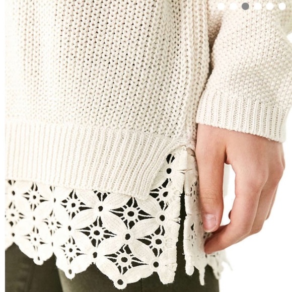 NWT Kimchi Blue Hazel Lace Trim Sweater - Picture 3 of 4